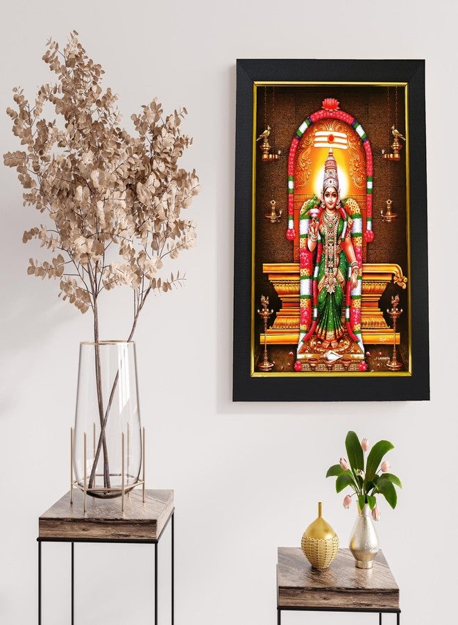 101Temples - Goddess Meenakshi Amman Wooden Photo Frame | Madurai | Meenatchi | Minakshi | Ambal | Arulmigu | Angayarkannammai | 1 Piece | 10 x 13 | Matt Finish | Wood (Shivalinga) - Image 3